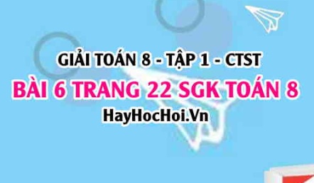 Giải bài 6 trang 22 Toán 8 Tập 1 SGK Chân trời sáng tạo